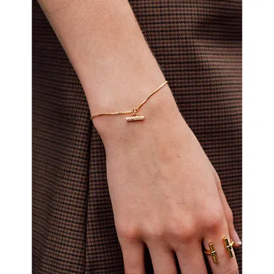 Rachel Jackson Womens Mini T-bar 18ct Gold-plated Sterling Silver Bracelet