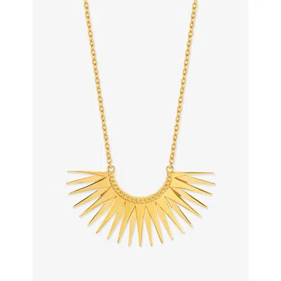 Rachel Jackson Womens Rising Sun 18ct Gold-plated Sterling Silver Necklace