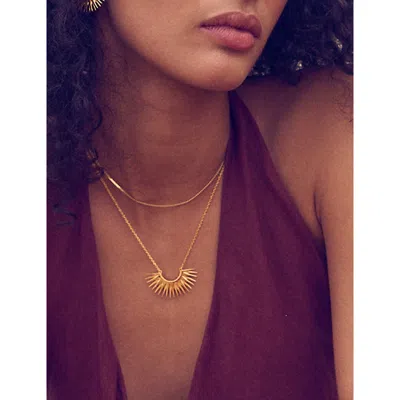 Rachel Jackson Womens Rising Sun 18ct Gold-plated Sterling Silver Necklace