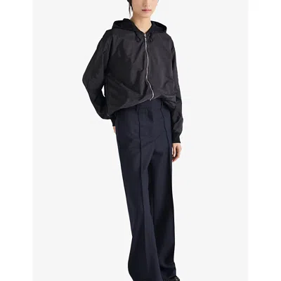 Prada Womens Black Reversible Relaxed-fit Cotton-jersey Hoody Xs In Black