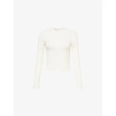 Citizen Of Humanity Pilar Cropped Waffle-knit Cotton T-shirt In White