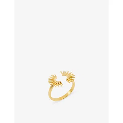 Rachel Jackson Womens Electric Goddess 22ct Yellow Gold-plated Sterling-silver Ring