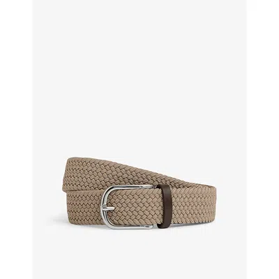 Reiss Mens Stone Elmont Woven Belt