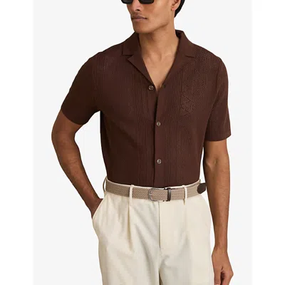 Reiss Mens Stone Elmont Woven Belt