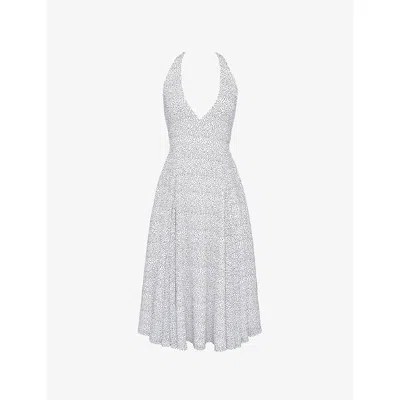 House Of Cb Womens Polka Dot Print Solada Floral-pattern Woven Midi Dress
