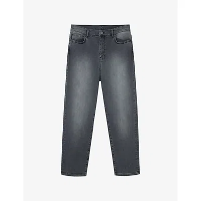 The White Company S Cool Grey Richmond Straight-leg Mid-rise Stretch-cotton Jeans