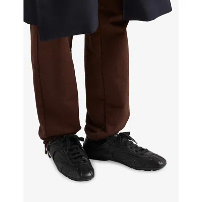 Prada Montecarlo Re-edition 2005 Antiqued Nappa Leather Sneakers In Black