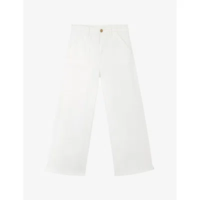 The White Company S Ecru Cadogan Wide-leg Mid-rise Stretch-denim Jeans