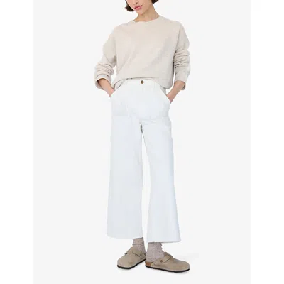The White Company S Ecru Cadogan Wide-leg Mid-rise Stretch-denim Jeans