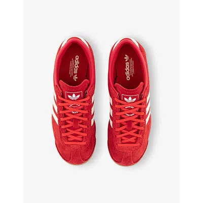 Adidas Originals Womens Red Cream White Silver M Italia 70s Suede Low-top Trainers