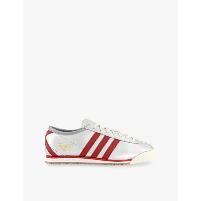 Adidas Originals Womens Silver Metallic Victory Italia 70s Metallic-leather Low-top Trainers In Silver