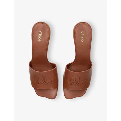 Chloé Leather Soleil Mules 55