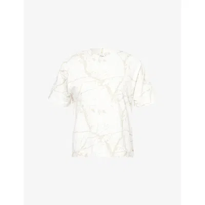 Sisters & Seekers Womens Milk Twiggy Printed Cotton-jersey T-shirt
