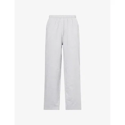Gymshark Mens Gs Light Grey Marl Rest Day Essential Straight-leg Cotton-jersey Jogger Xs In Gray