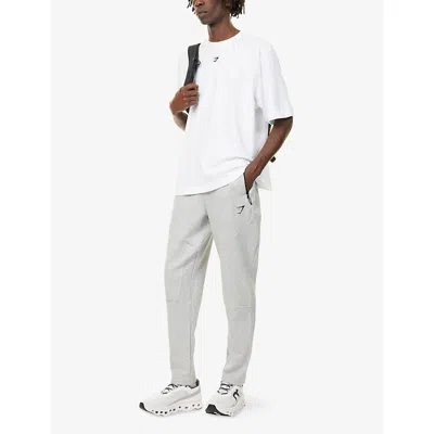 Gymshark Mens Gs Light Grey Marl Rest Day Essential Straight-leg Cotton-jersey Jogger Xs In Gray