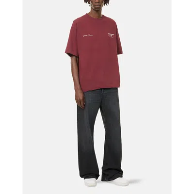 The Couture Club Mens Burgundy Endless Summer Graphic-print Cotton T-shirt In Brown
