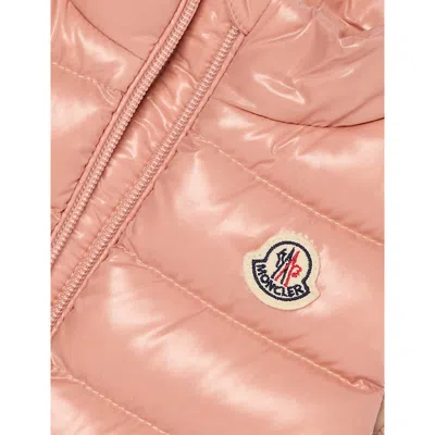Moncler Pastel Pink Ghany Logo-patch Padded Shell Vest 6 Months - 3 Year In Brown