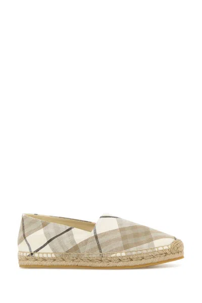 Burberry Women Embroidered Canvas Mews Check Espadrilles