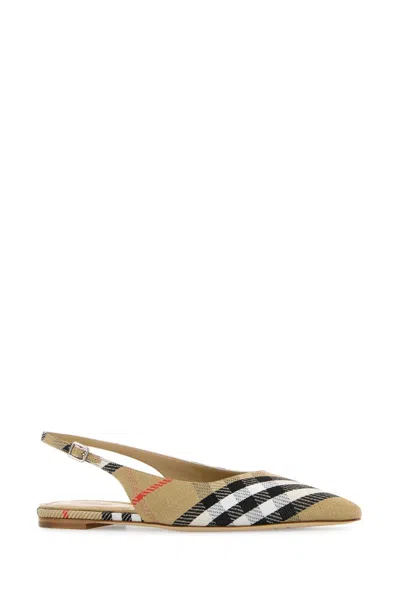 Burberry Check Birdie Slingback Ballerina Flats Women