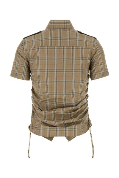 Burberry Camicia In Popeline Ricamato  Donna In Brown
