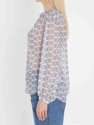 Celine Women Romy Blouse In Silk In Blue