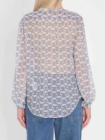 Celine Women Romy Blouse In Silk In Blue