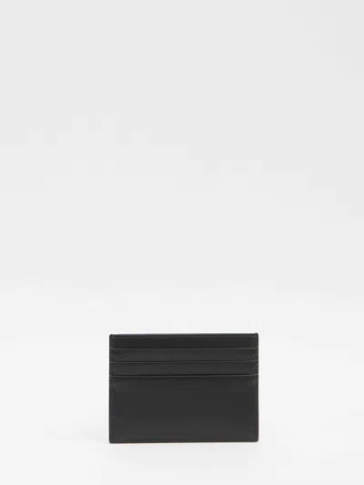 Celine Triomphe Card Holder In Polished Calfskin In Black