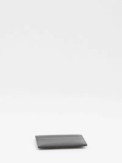 Celine Triomphe Card Holder In Polished Calfskin In Black