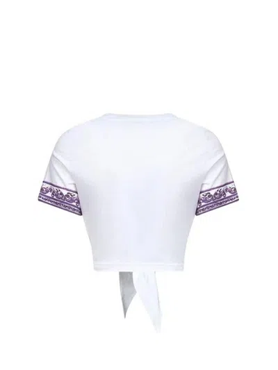 Dolce & Gabbana Cropped Cotton T-shirt Knot Detail