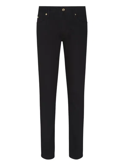 Emporio Armani J06 Gab Straight-leg Mid-rise Stretch-denim Jeans In Black