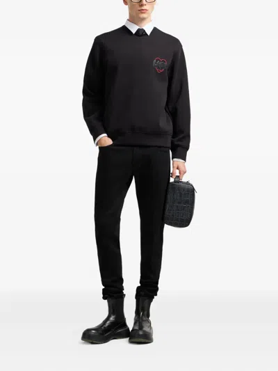 Emporio Armani J06 Gab Straight-leg Mid-rise Stretch-denim Jeans In Black