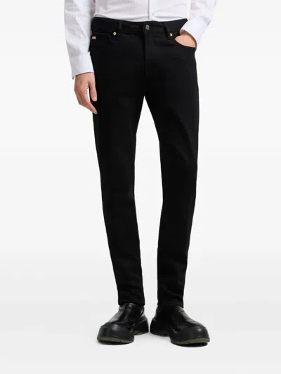 Emporio Armani J06 Gab Straight-leg Mid-rise Stretch-denim Jeans In Black