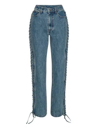 Rotate Birger Christensen Laced Straight Leg Jeans