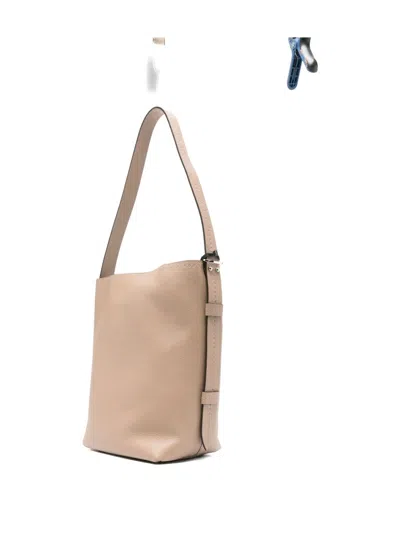 Max Mara Archetipo Leather Bucket Bag In Neutral