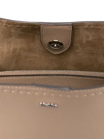 Max Mara Archetipo Leather Bucket Bag In Neutral