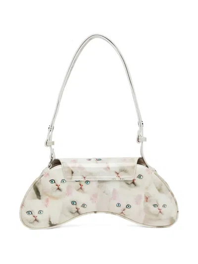 Diesel Gaming Controller-inspired White Polyurethane Handbag