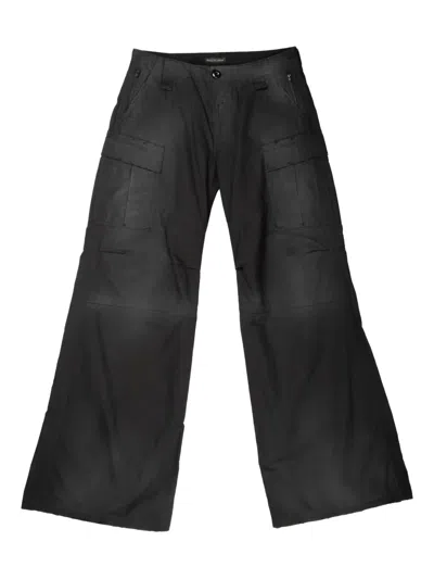 Balenciaga Cargo Frayed-hem Straight Trousers In Multi