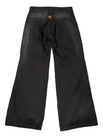 Balenciaga Cargo Frayed-hem Straight Trousers In Multi