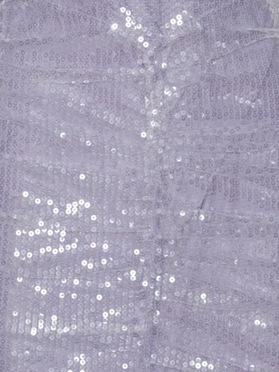 Rotate Birger Christensen Sequin High-neck Midi Dress In Purple