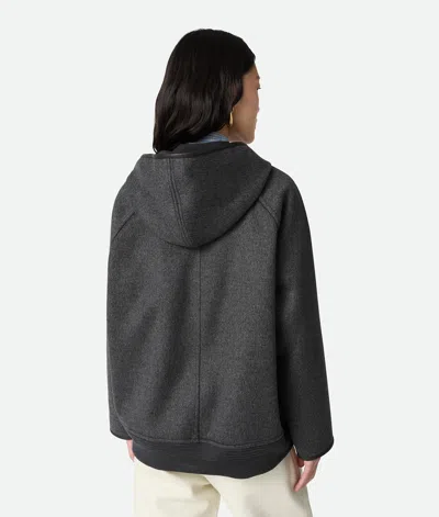 Bottega Veneta Women Double Face Wool Hooded Blouson With Leather Piping