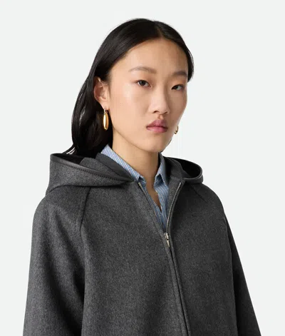 Bottega Veneta Women Double Face Wool Hooded Blouson With Leather Piping
