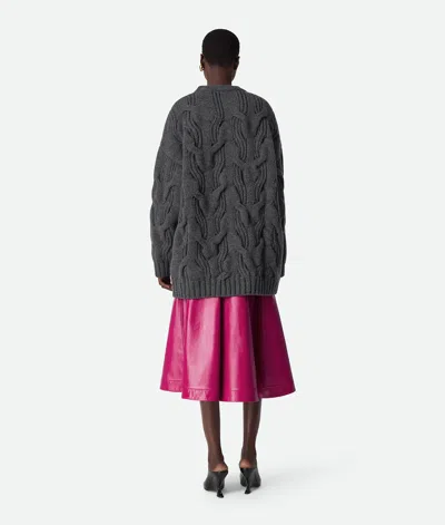 Bottega Veneta Oversize Cable Knit Wool Sweater In Black