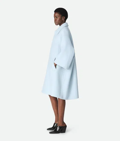 Bottega Veneta Light Blue Cashmere Coat In Blue