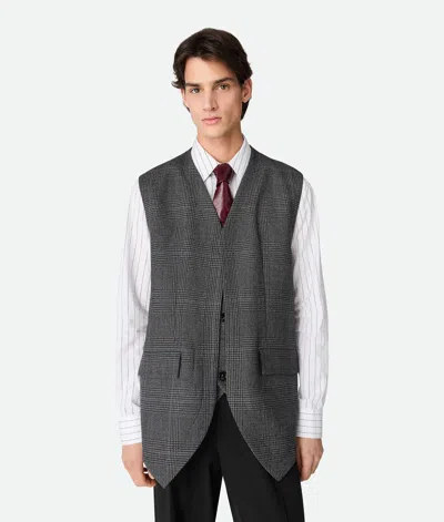 Bottega Veneta Prince Of Wales Wool Waistcoat In White