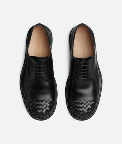 Bottega Veneta Leather Intrecciato-toe James Oxford Shoes