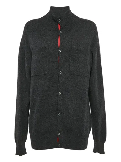Pre-owned Shanghai Tang Button-front Cardigan In Gray