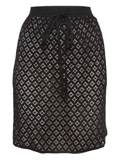 Pre-owned See By Chloé Geometric Lace Skirt In Black
