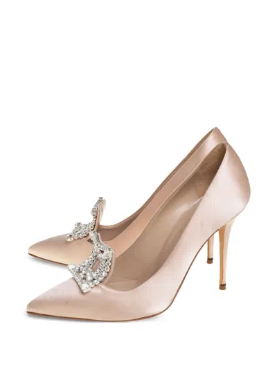 Pre-owned Manolo Blahnik 110mm Crystal-embellished Heeled Pumps In Pink