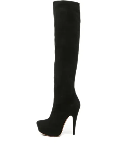 Pre-owned Alaïa 120mm Suede Platform Boots