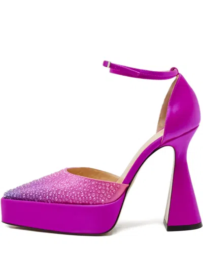 Pre-owned Mach&mach 125mm Crystal-embellished Heeled Pumps